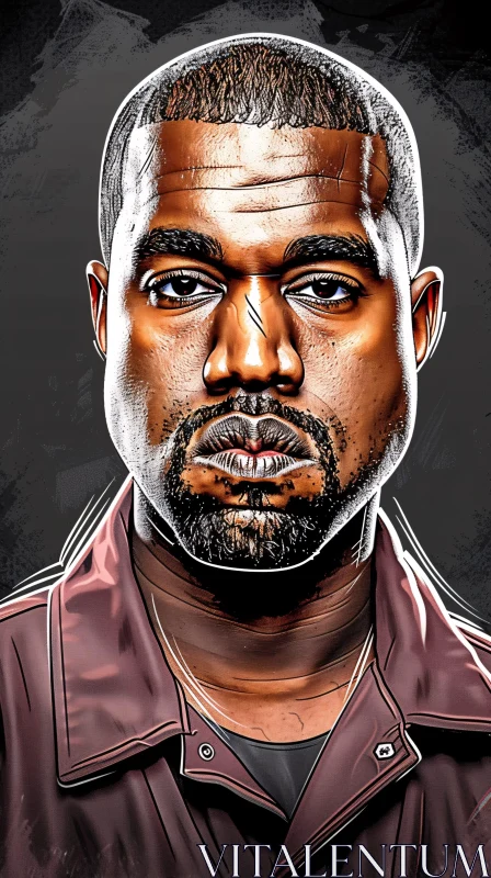 Kanye West Digital Art Portrait AI Image