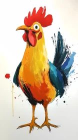 Colorful Rooster Art