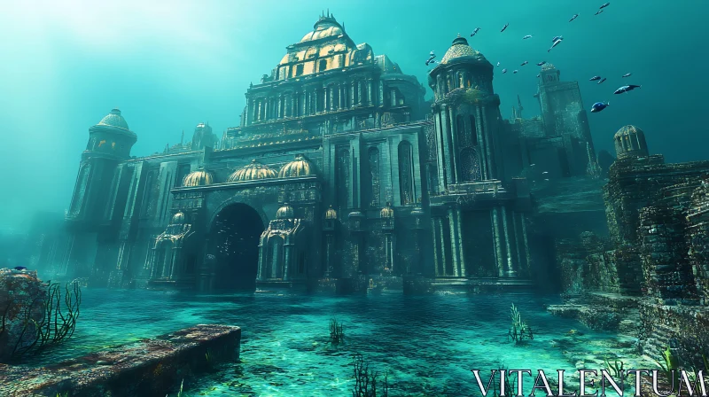 AI ART Sunken City: An Underwater Architectural Wonder