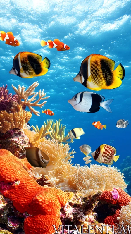 Vibrant Coral Reef Life in the Ocean AI Image