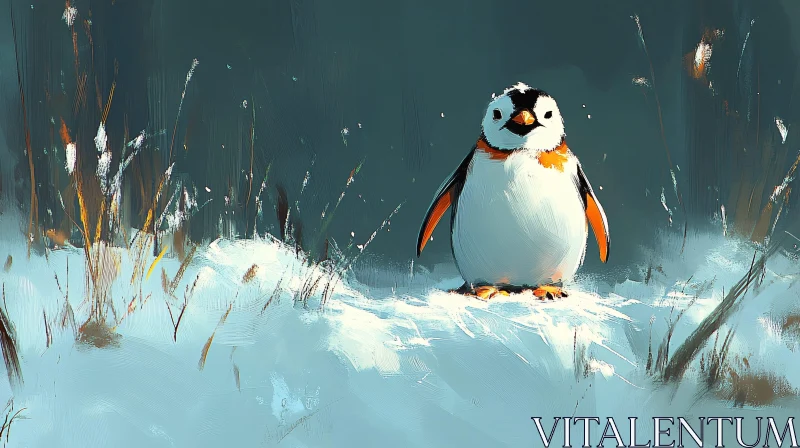 Charming Penguin Art AI Image