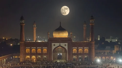 Moonlit Mosque Architecture