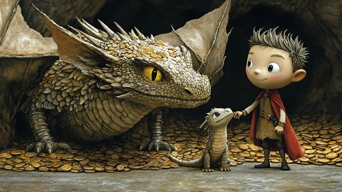 Fantasy Friends: Boy, Dragon, and Gold