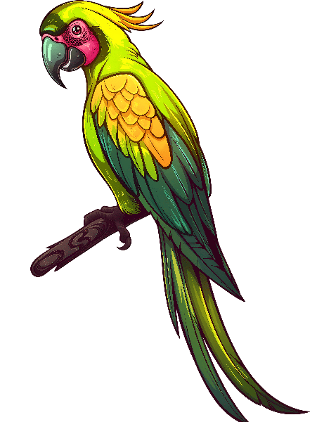 Vibrant Parrot Art POD Design