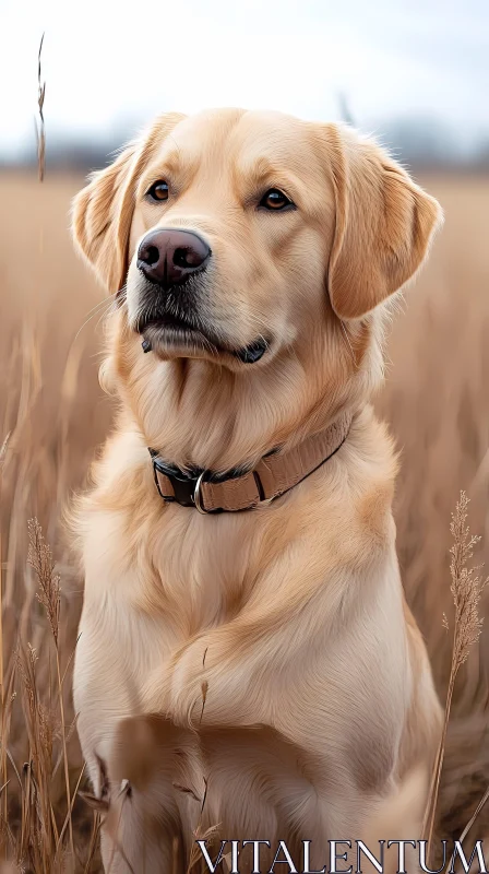 Serene Dog Portrait in Nature AI Image