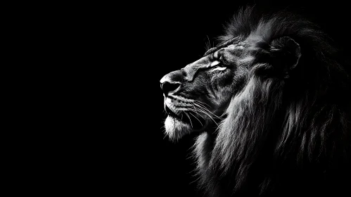 Monochrome Lion Profile