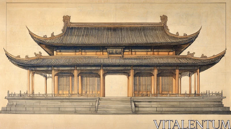 Traditional Asian Building Exterior AI Image