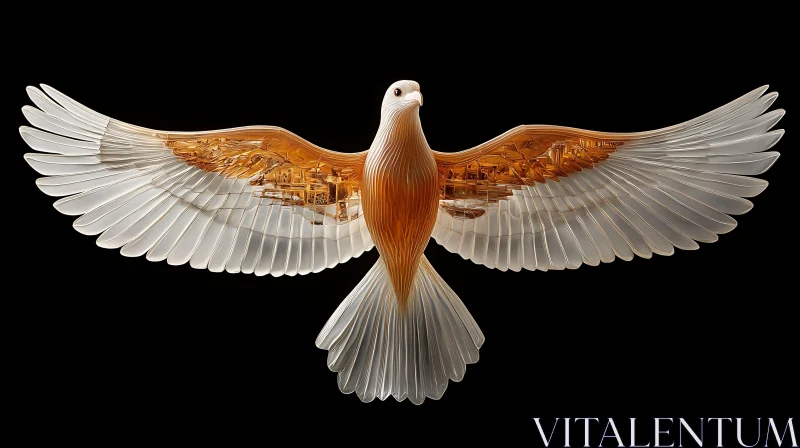 Sculpted Glass Bird of Peace and Freedom AI Image