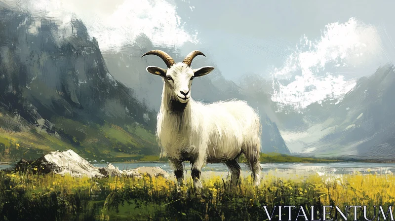 Mountain Goat Art AI Image