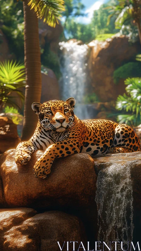 Leopard in Jungle Setting AI Image