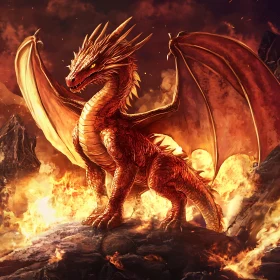 Dragon Amidst Flames