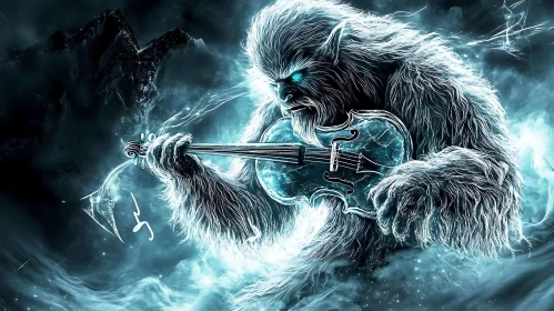 Mystical Creature with Violin Composition