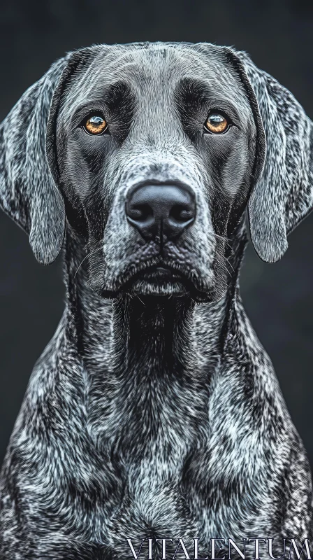 Expressive Canine with Golden Eyes AI Image