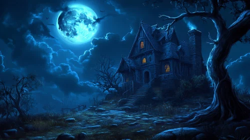 Moonlit Spooky House