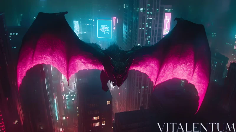 AI ART Dragon in Futuristic City