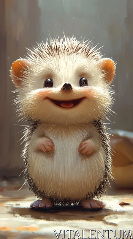 AI ART Cute Hedgehog Illustration