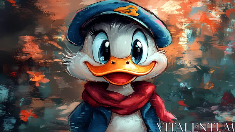 Colorful Duck Character Illustration AI Image