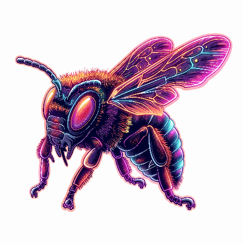 POD Design Colorful Digital Illustration of a Bee