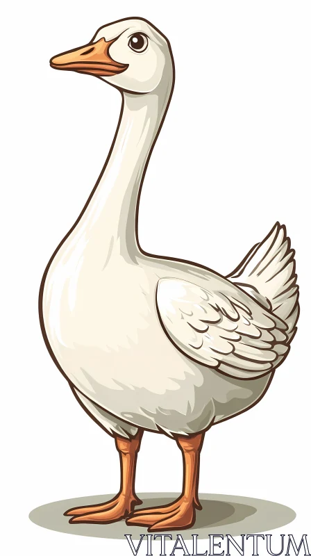 Whimsical Goose Cartoon Art AI Image