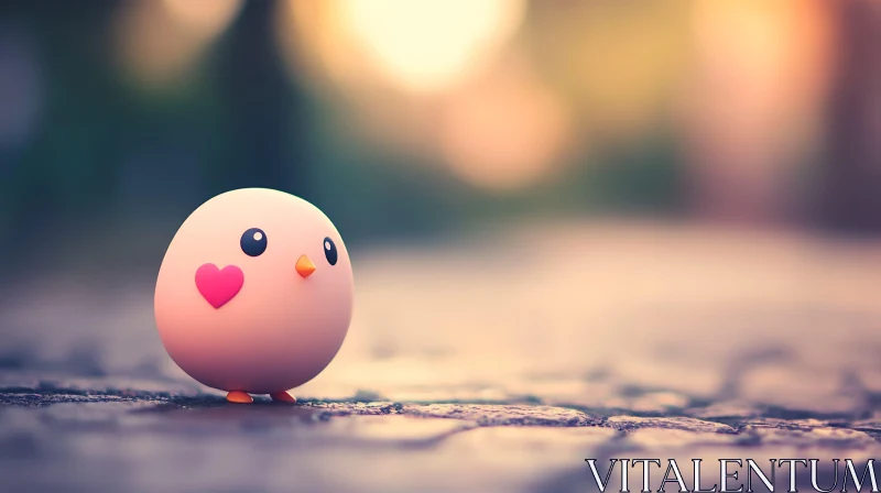 Charming Chick Cartoon Illustration AI Image