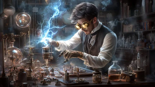 Vintage Science Experiment with Electricity