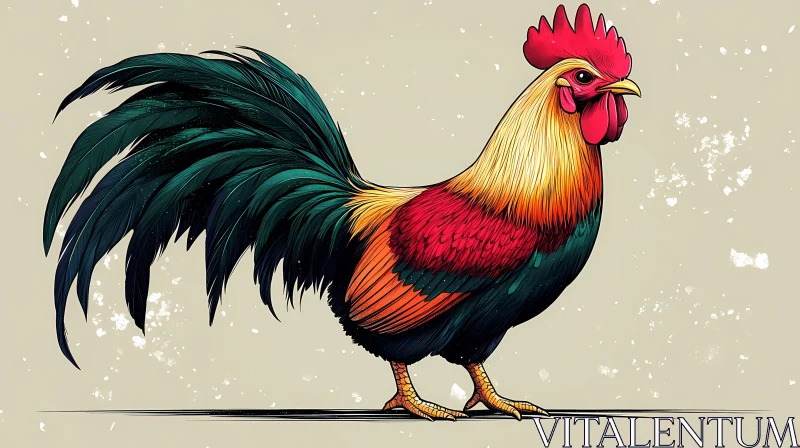 Artistic Rooster: A Burst of Colors AI Image