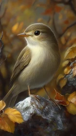Graceful Bird in Fall Environment