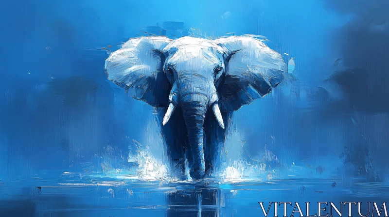 Blue Elephant: An Artistic Vision AI Image