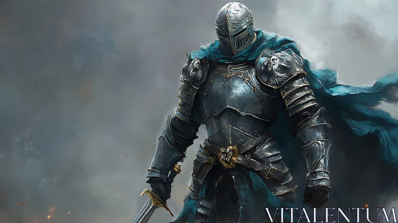 Armored Knight with Sword AI Image