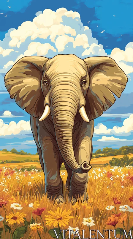 AI ART Majestic Elephant in Nature