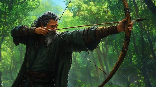 Forest Archer with Bow and Arrow