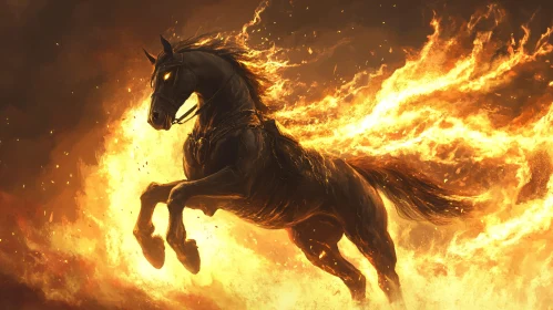 Glowing Eyed Horse in the Inferno