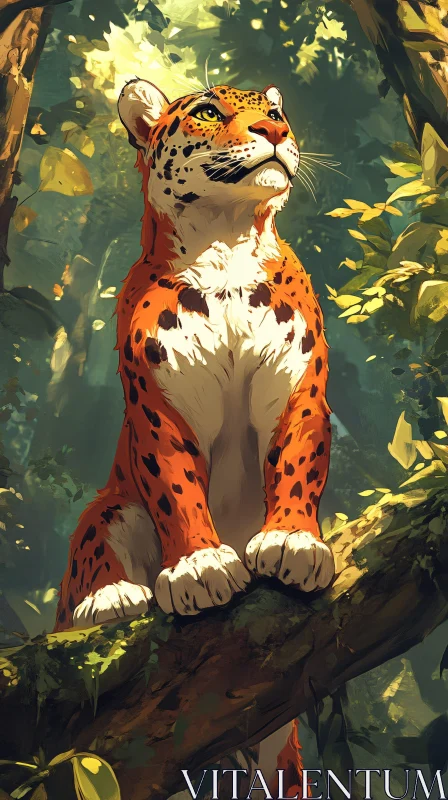 AI ART Wild Jaguar Amidst Nature