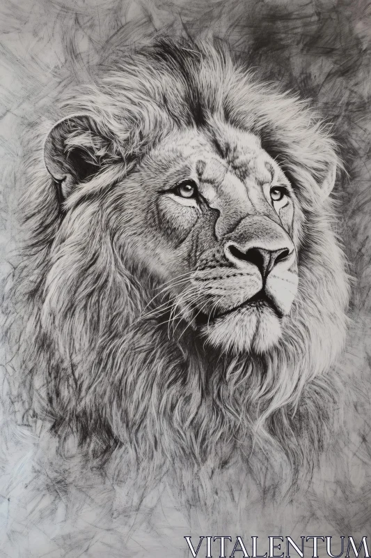 AI ART Monochrome Lion Art