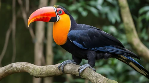 Colorful Toucan Bird on Branch