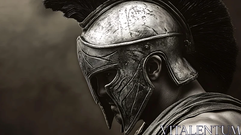 Grayscale Image of a Warrior AI Image