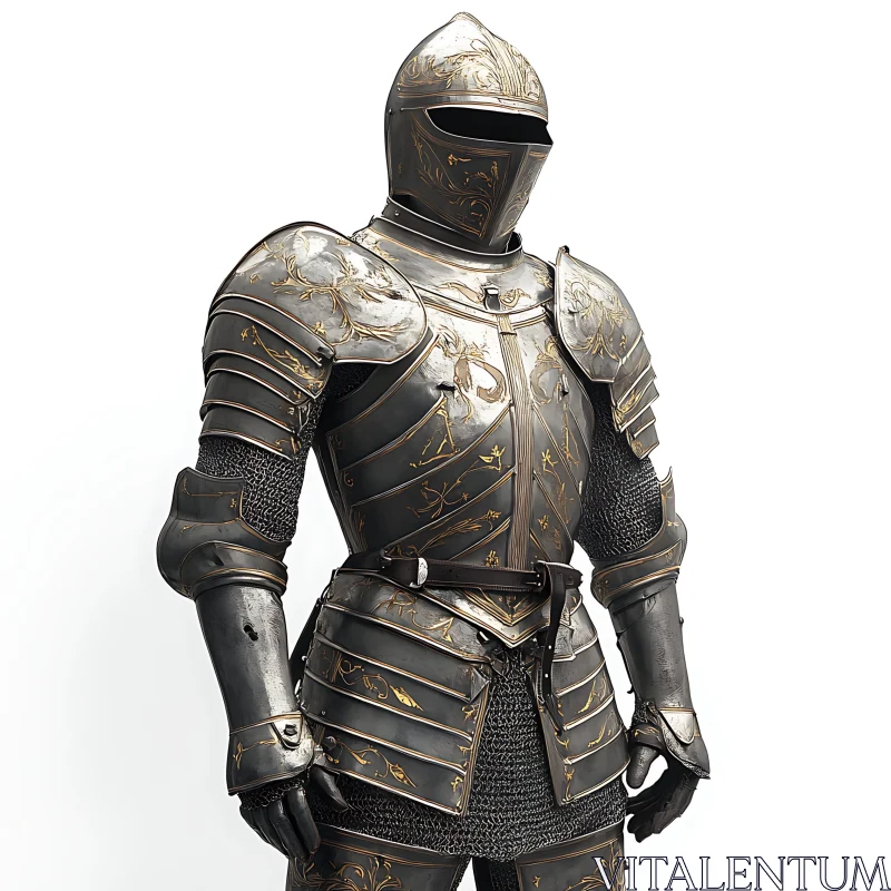 Detailed Medieval Knight Suit of Armor AI Image