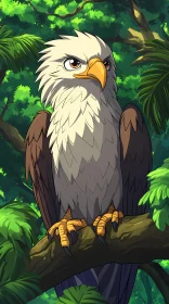 Eagle Perched in Nature