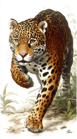 Striking Jaguar in Motion