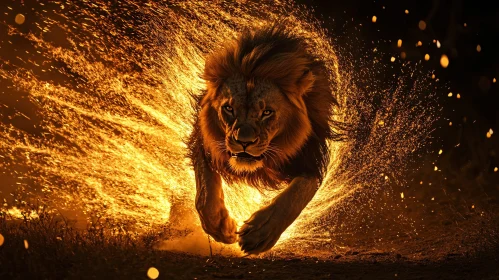 Lion in Fire