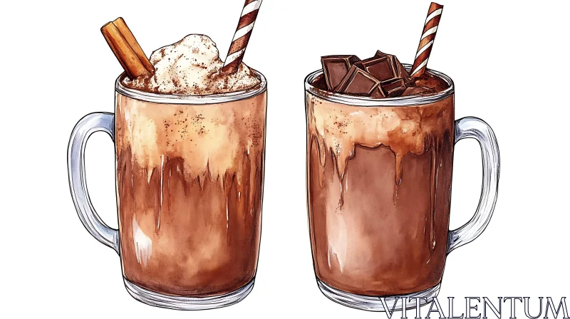 AI ART Cozy Hot Chocolate Drink Illustration