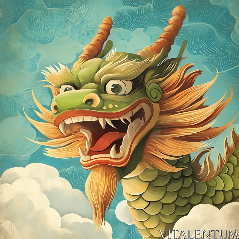 AI ART Whimsical Dragon Portrait Illustration