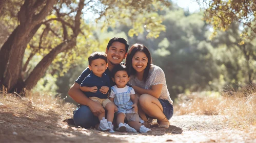 Family Portrait Under the Trees