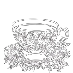 Elegant Teacup with Floral Design