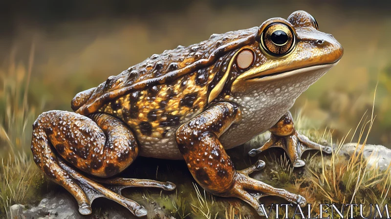 Detailed Frog in Natural Habitat AI Image