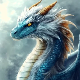 Azure Dragon with Golden Eyes