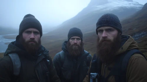 Three Bearded Men Portrait