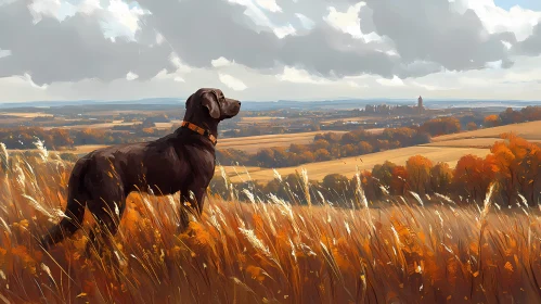 Golden Fields and Canine Gaze