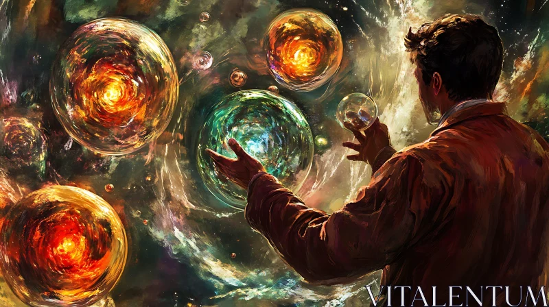 AI ART Celestial Spheres and the Observer