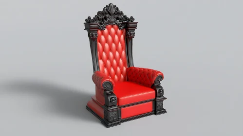 Luxurious Red and Black Throne